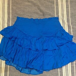 Mustard Seed Vibrant Blue Ruffled Mini Skirt